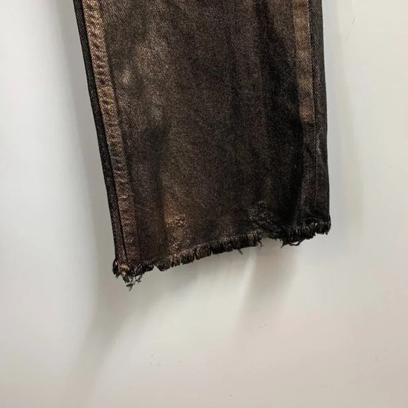 We‎ the Free Women's Maggie Metallic Rose Coated Distressed Hem Jeans SIze 30 - Picture 5 of 13